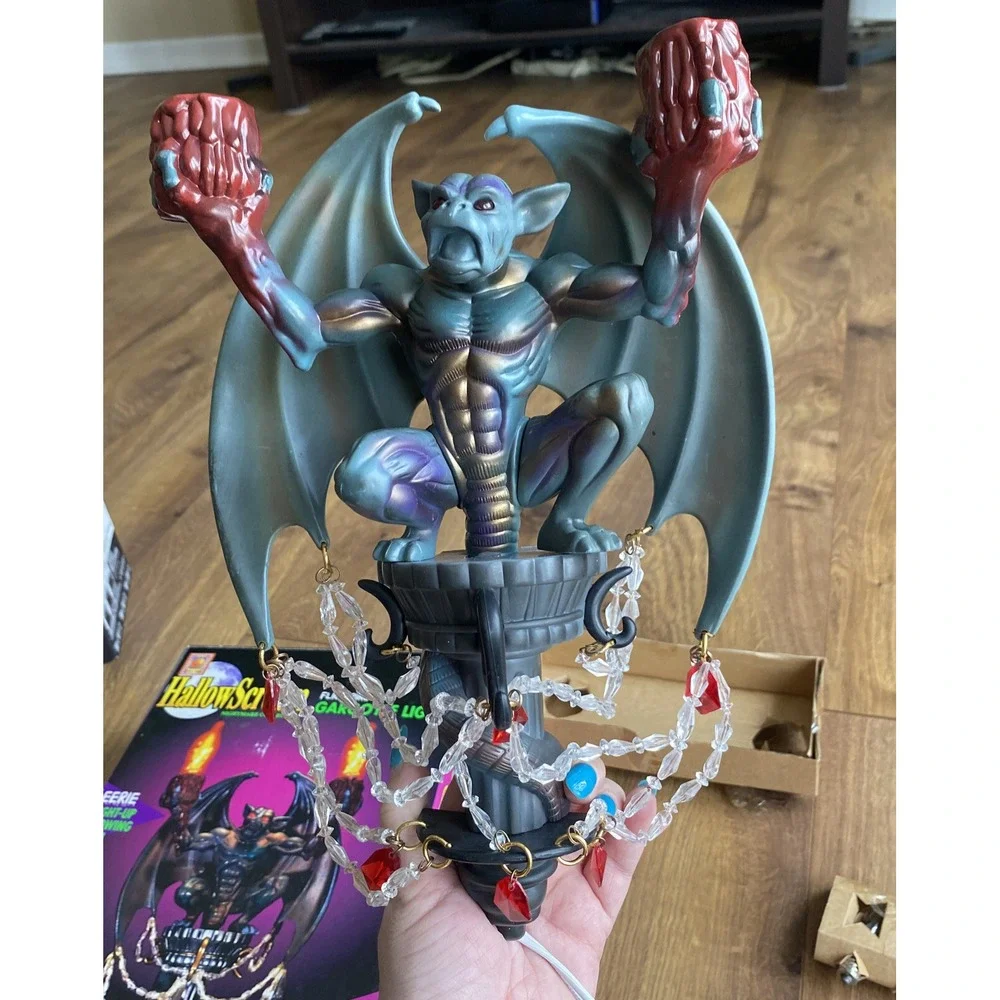 VINTAGE 1996 HallowScream Flickering Gargoyle‎ Light w/ Bulbs WORKS Halloween